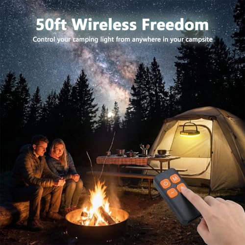 Solar Lantern Remote Control 5000mAh Rechargeable LED Light Camping Essentials 2000 Lumens 5 Light Modes IPX5 Waterproof with USB Charging Lanterns for Power Outages, Fish, Emergency, and Home - style: Remote