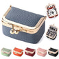 Zivyes Mini Jewelry Box Travel Small Coin Purse Organizer Case Genuine Leather Tiny Size (Light Blue) - color: Light Blue-Tiny