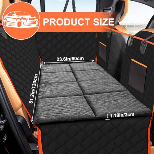 Car Backseat Dog Mat, Comfortable Non-Slip Cushion Suitable for Travel Dog Bed and Pet Home Sofa Blanket, Custom Mat for Car Backseat Extender and Seat Cover (Gray 51.2 x 23.6in) - color: Gray