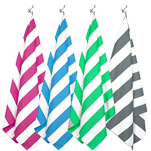 Your Choice Microfiber Beach Towel, Sand-Free Quick Dry Travel Towel, Oversized Compact Lightweight Recycled Towel for Pool Camping(67"x35"/60"x30") - color: G-set (4)-green/Rose Red/Blue/Gray, size: Extra Large(67x35")