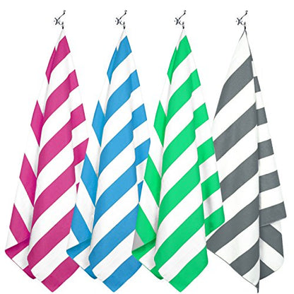 Your Choice Microfiber Beach Towel, Sand-Free Quick Dry Travel Towel, Oversized Compact Lightweight Recycled Towel for Pool Camping(67"x35"/60"x30") - color: G-set (4)-green/Rose Red/Blue/Gray, size: Large(60x30")