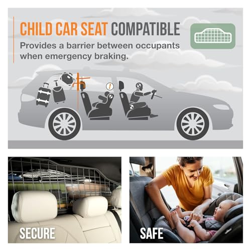 TRAVALL Compatible with BMW X3 (2021-2024) Dog Car Barrier Guard Custom Fit Accessory Heavy Duty Steel Mesh Trunk Divider Safety Travel Premium Luggage Cargo Barrier Backseat Protection