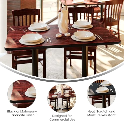 Flash Furniture Glenbrook 30'' x 48'' Rectangular Table Top with Black or Mahogany Reversible Laminate Top - color: Black/Mahogany, size: 30" x 48" Rectangular