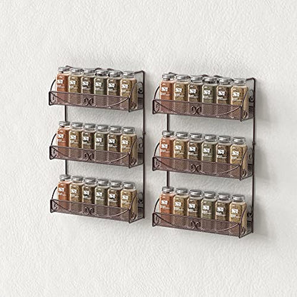 Deco Brothers 3 Tier Wall Mounted Hanging Spice Rack, Bronze, 2 Pack - size: 2-Pack
