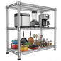 3-Shelf Metal Wire Shelving Unit Adjustable Metal Shelf Heavy-Duty Steel Storage Rack Display shelves Organizer for Office Kitchen Bathroom Laundry Pantry Basement Garage 13.97"D x 29.8"W x29.1"H - size: 3-Tier-Silver[13.97"D x 29.8"W x29.1"H]