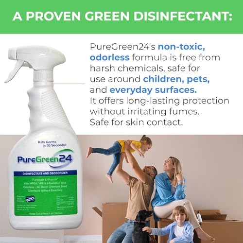 Safe & Effective Disinfectant. Kills Deadly Germs including RSV COVID-19 Norovirus MRSA Staph 2026 flu Bird flu Contains no toxic chemicals odorless child & pet safe 1 4oz spray bottle - size: 4 Fl Oz (Pack of 1)