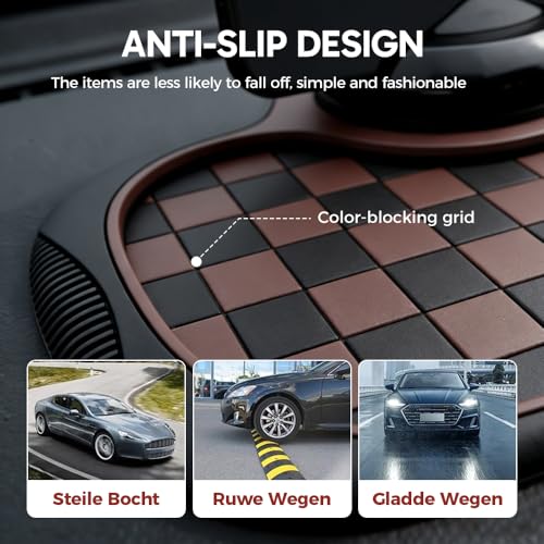 Multifunction Car Anti Slip Mat, 360° Rotatable Phone Holder Dashboard Pad with Temporary Parking Number, Anti Skid Organizer for Phone Sunglasses Keys (Mix) - color: Mix
