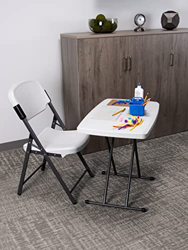 Iceberg Small Camping Personal Folding Table, Heavy Duty Utility Table, Adjustable Height, Platinum, 19.5” L x 30” W x 28" H - color: Platinum