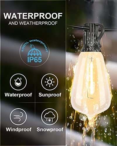 Lightdot 350FT Outdoor String Lights, LED Bistro String Lights with Shatterproof ST38 Bulbs, 2200K Dimmable, Waterproof Hanging Lights for Porch, Party, Garden, Backyard, Balcony - size: 350 ft
