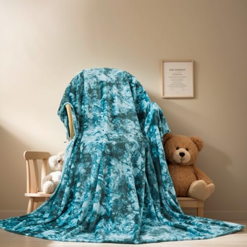 Richave Fuzzy Throw Blanket Travel Size - Teal, Premium Lightweight Anti-Static, Plush and Furry Faux Fur, Reversible Throw Blankets for Sofa and Bed, 50x60 Inches,Teal - color: Teal, size: Travel (50-Inch-by-61-Inch)