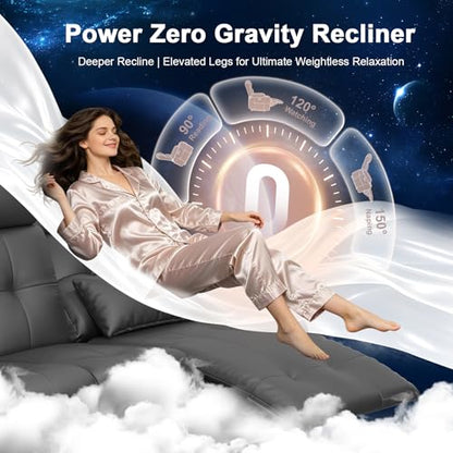 Power RV Loveseat Recliner Sofa, Reclining Loveseats Couch for RV Furniture, Home Theater Seating with Heat Massage, Flip Backrest, USB, Cup Holders, 150° Wall Hugger RV Recliners Sleeper Sofas - color: Flip Back Dary Gray, size: Loveseat-G1-Power