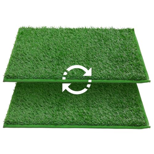 LOOBANI Dog Grass Pee Pads, Artificial Dog Grass Pads for Potty Tray, Fake Grass for Dogs to Pee On, Outdoor Indoor Pee Grass for Dog Potty(18.1*23.1 inch) - size: 18.1*23.1 inch