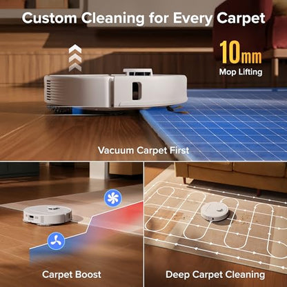roborock Qrevo S Pro Robot Vacuum and Mop, 18,500Pa Suction, Multifunctional Dock with 167℉ Mop Self-Cleaning, Smart Obstacle Avoidance, Anti-Tangle Brush, Liftable Spinning Mop, White - color: White