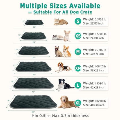 furrybaby Dog Crate Pad for Dog Cages Flat Crate Mat Kennel Pad with Anti-Slip Bottom Machine Washable for Pet Bed Sleeping (S 24x18'', Grey Mat) - size: 24.0"L x 18.0"W x 0.7"Th"