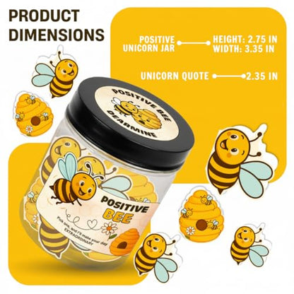 DEARMINE Positive Bee Cards Jar, Affirmation Cards for Women, Emotional Support Bee Themed Gift, Bumble Bee Gifts for Women Bee Lovers - color: Positive Bee