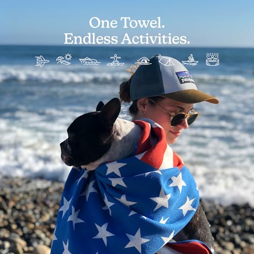 Nomadix Original Towel - Perfect for Beach, Pool, Travel, Camping, Yoga - Made with Recycled Materials - Super Absorbent - Sand Resistant - American Flag - 72.5x30 - color: American Flag