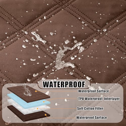 Smiry Waterproof Dog Bed Cover Blanket 30x70, Soft Reversible Pet Blanket, Washable Leakproof Cats Dogs Couch Cover for Sofa, Couch, Furniture, Brown/Chocolate - color: Brown/Chocolate, size: 30x70 Inch
