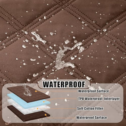 Smiry Waterproof Dog Bed Cover Blanket 30x53, Soft Reversible Pet Blanket, Washable Leakproof Cats Dogs Couch Cover for Sofa, Couch, Furniture, Brown/Chocolate - color: Brown/Chocolate, size: 30x53 Inch