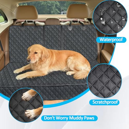 Dog Car Seat Cover for Back Seat Pet Cover for Dogs Waterproof Car Seat Protector Bench Seat Cover, Scratchproof Nonslip Durable Car Seat Covers for SUV,Truck &Cars (Standard Size:52W*48L) - size: 52"W*48"L