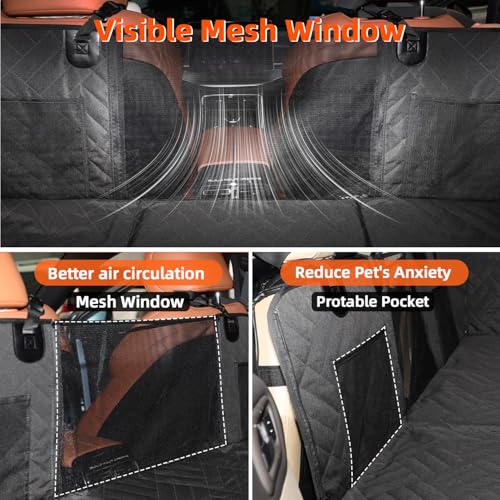 MIROZO Back Seat Extender for Dogs,Dog Car Seat Cover for Pets,Seat Covers for Back Seat,600D Heavy Duty Seat Cover for Dogs,Durable Car Seat Protector Sedan SUV Trucks,3 fold Boar Bottom - size: 3-fold For Full Size Truck / Full Size SUV