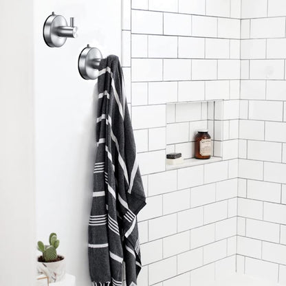 DGYB Suction Cup Hooks for Shower 4 Packs Black Towel Hooks for Bathrooms Wall Robe Loofah Hook for Hanging (New-Brushed 4Pcs) - color: New-Brushed 4Pcs