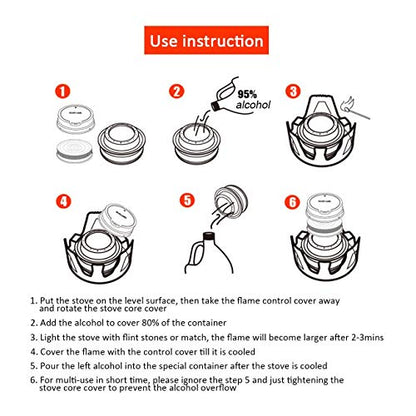 Portable Outdoor Mini Alcohol Stove Burner Ultralight Camping Cookware Set for Outdoor Camping, Hiking, Backpacking, Picnic