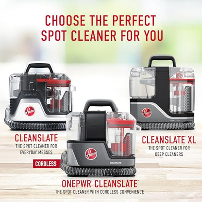 Hoover CleanSlate Plus Portable Carpet + Upholstery Spot Cleaner Machine, Powerful Suction with Versatile Tools, Pet Stain Remover, Car and Auto Detailer, Pair with Hoover Carpet Cleaner Solution - style: CleanSlate Plus