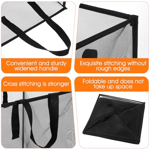 4 Pcs Pop Up Laundry Baskets - Mesh Collapsibles Laundry Hampers Storage with Handle - Foldable for Washing Storage, Great for The Kids Room, College Dorm, Travel Organizer (Black)