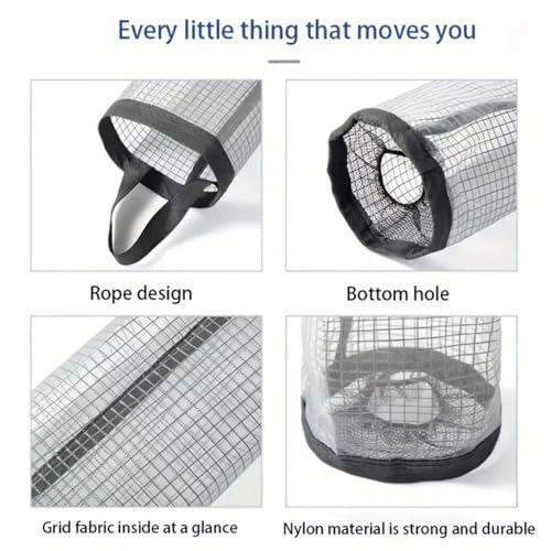 2PCS Kitchen Storage Hanging Bag - Mesh Foldable Breathable Disposable Shoe Cover & Trash Bag Organizer - BLACK