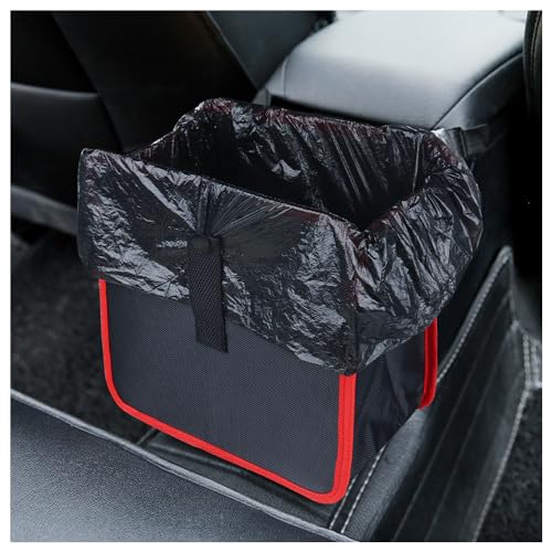 carleef Hanging Car Trash Can,Foldable & Leak-Proof Car Trash Bin with 7L Large Capacity for Keeping Tidy,Multipurpose Universal Cars Garbage Can as Cars Organizer and Storage - color: Red
