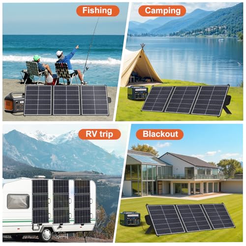 100W Portable Solar Panel,Lightweight Foldable Solar Charger,23.5% Efficiency Mono,Compatible for Jackery/Ecoflow/Bluetti,with DC20V&USB A,USB C,IP65 Waterproof for Camping RV off-grid emergency power