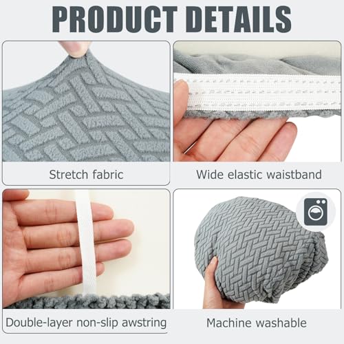 2 Piece RV Couch Covers for Sofa Bed, Stretch Elastic Camper Slipcover for RV Jackknife Sofa Bed, Washable Anti-Slip Furniture Protector, Pet Friendly & Wrinkle Free (Grey) - color: Grey