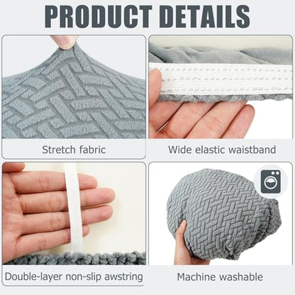 2 Piece RV Couch Covers for Sofa Bed, Stretch Elastic Camper Slipcover for RV Jackknife Sofa Bed, Washable Anti-Slip Furniture Protector, Pet Friendly & Wrinkle Free (Grey) - color: Grey