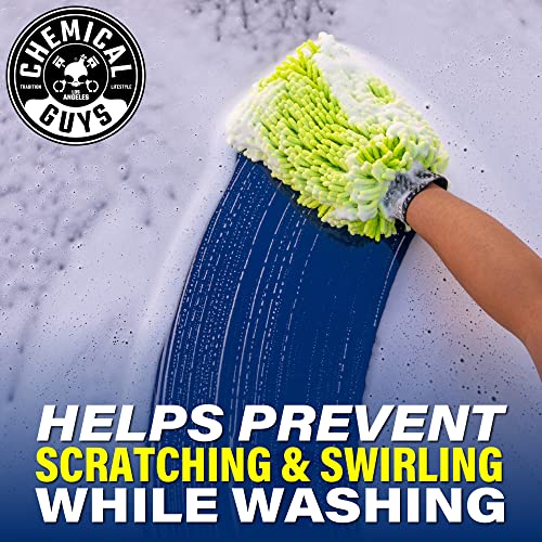 Chemical Guys Chenille Premium Scratch-Free Microfiber Wash Mitt for Car Washing - 2 Pack, Lime Green, Ultra-Soft Car Wash Gloves, Swirl-Free Finish, Safe for Trucks, SUVs, Motorcycles, and More - size: 2 Pack