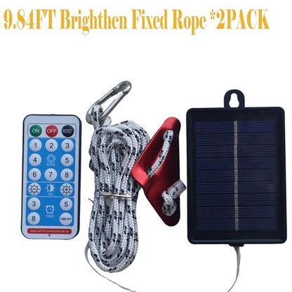 Solar Rope Lights for Outdoor Camping, 30 LED Waterproof String Lights with 8 Modes & Remote, 2.2x10ft Guide Lines, IP42, Patio, Party, Halloween Christmas Decoration