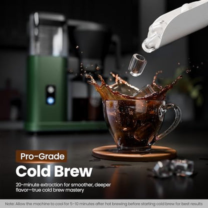 Kismile SCA-Certified 8 Cup Drip Coffee Maker, Pour Over Coffee Machine with 3s Instant Heat 197–205℉, Adjustable Flow Control, Removable Water Tank, Deep Cold Brew & 40 Min Keep Warm (Olive Green) - color: Olive Green