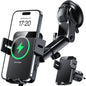 MOKPR Wireless Car Charger, 15W Auto Clamping Car Charger Dash Windshield Air Vent Phone Holder Compatible with iPhone 16 15 14/13/13 Pro/12 pro/12/11/X/8, Samsung S24/S23/S22 - color: Black