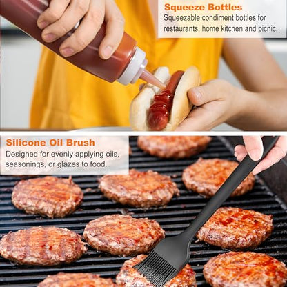 Grilljoy 38pcs Professional Griddle Accessories Kit for Blackstone, with Smash Burger Press, Extra Thick Grill Spatula, Turner, Flipper - Flat Top Grill Tools Kit for Outdoor BBQ Teppanyaki