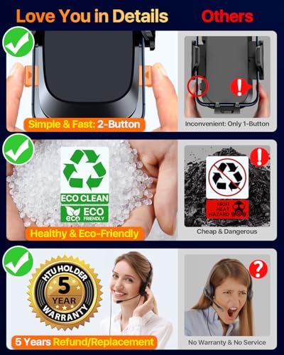 2026 Ultimate Best【True Military-Grade & Safety Cert】Car Phone Holder【Upgraded 360 Rotation & 100+LBS Strongest Suction】5-in-1 Truck Windshield Dashboard Vent Mount Stand for iPhone Android,Deep Black - color: Deep Black