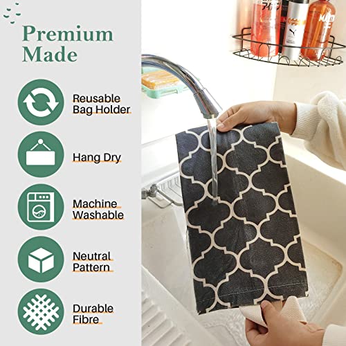 Plastic Bag Holder, Washable Grocery Bag Holder for Plastic Bags, Strong Plastic Bag Storage Dispenser with Hanging Loop, Wall Mount Trash Bag Dispenser for Home Kitchen Cabinet (Dark Grey) - color: Dark Gray