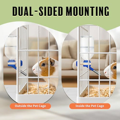 Choco Nose No-Drip Water Bottle Feeder for Guinea Pigs, Hamsters, Bunnies, Ferrets, & Small Pets, 10.2 fl.oz, 300ml - Easy to Install in Cages/Crates, US Patented Leakproof Nozzle 10mm, Blue (C128) - color: C128 Blue, size: Guinea Pigs-Small Bunnies-Ferre