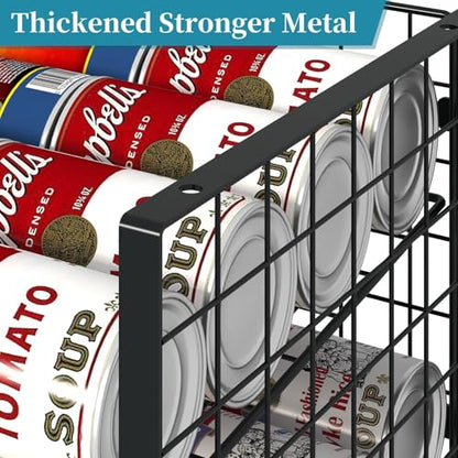 Sbanmao 2-Pack Stackable Can Organizer for Pantry, Adjustable Can Holder Rack for Canned Food Soda Drink Goods Storage up to 36 Cans Storage, 2 Tier, Black - style: 2-Tier 2-Pack
