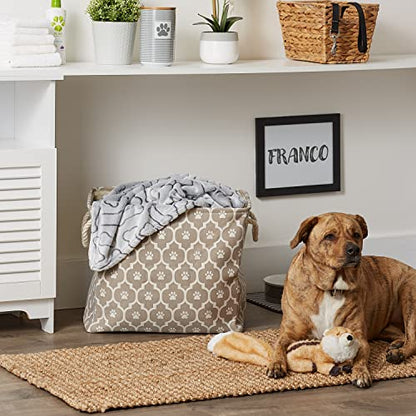 Bone Dry 6192 Pet Storage Collection Lattice Paw Print, Large Rectangle, Stone - color: Stone, size: Large Rectangle
