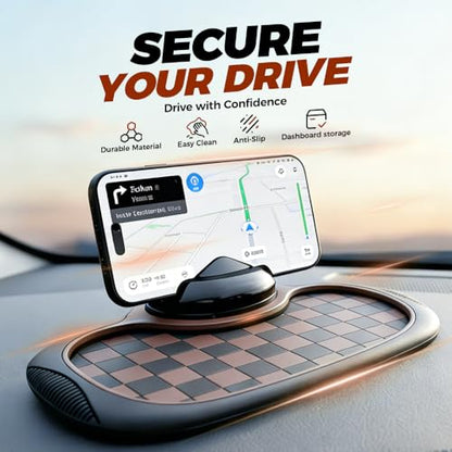 Multifunction Car Anti Slip Mat, 360° Rotatable Phone Holder Dashboard Pad with Temporary Parking Number, Anti Skid Organizer for Phone Sunglasses Keys (Mix) - color: Mix