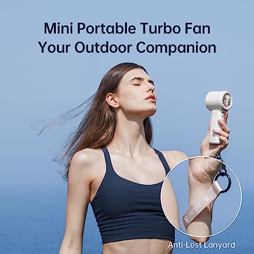 JISULIFE Handheld Fan Pro1S - Next-Gen Airflow: Up to 12h Runtime, Pearlescent ABS - Elegant Strength, 1-100 Speed Scroll Wheel, 3600mAh-Portable Fan for Travel, Gifts for Women Men(Cloud White) - color: Cloud White