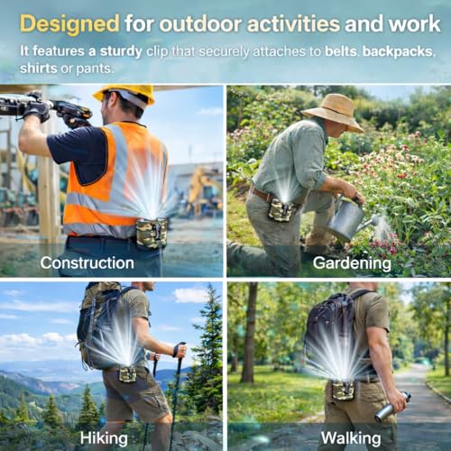 BARCHI HEAT Waist Fan,10000mAh Rechargeable Belt Clip Fan,5-Speed Portable Shirt Fan with 16000RPM Motor,Up to 30H Runtime,Hands-Free Cooling for Outdoor Work,Construction, Camping,Hiking