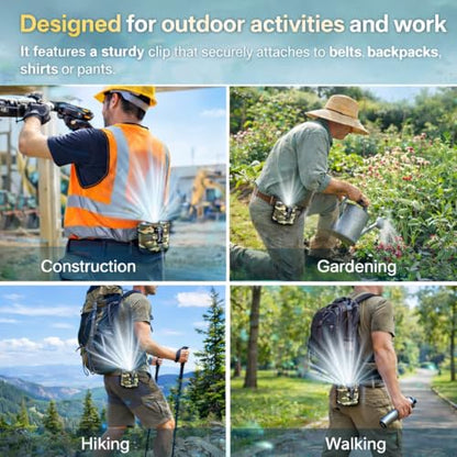 BARCHI HEAT Waist Fan,10000mAh Rechargeable Belt Clip Fan,5-Speed Portable Shirt Fan with 16000RPM Motor,Up to 30H Runtime,Hands-Free Cooling for Outdoor Work,Construction, Camping,Hiking