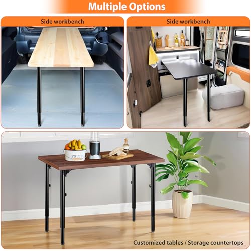 Folding Adjustable Table Legs 2 PCS for Outdoor Camper, RV | Adjustable Height 22.5”- 34.5” DIY Desk Legs, Foldable Furniture Legs for Coffee Dinner Table, Tabletops, Kitchen - size: Adjustable Height - 22.5”- 34.5”