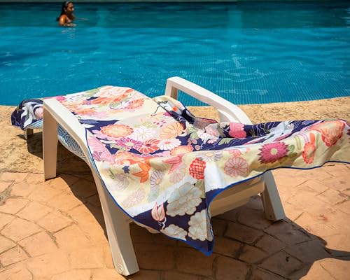 Quick Dry Towel Extra Large 78x35 Inch - Microfiber Beach Towel - Perfect for Beach, Travel, Swimming, Pool, Yoga, Hiking, Camping - Lightweight, Fast Drying, Compact for Adults (Kimono Gold) - color: Kimono Gold, style: Extra Large 78x35"