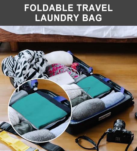 VividPaw Laundry Bag Extra Large Heavy Duty, Laundry Backpack for College students, Travel Laundry Bags with Adjustable Strap, Dirty Clothes Hamper, College Dorm Room Essentials (Blue) - color: Blue